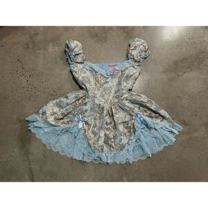 Dolls Kill Sugar Thrillz Tea and Circumstance Brocade Mini Dress‎ Sz L